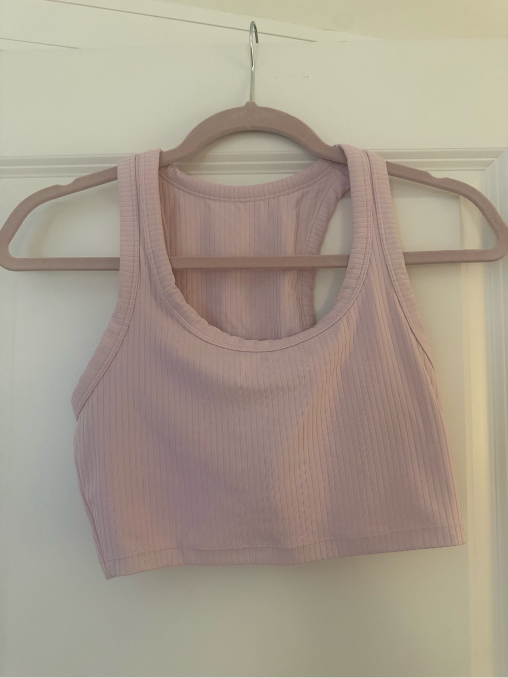 All in Motion| Ribbed Cropped Tank Top in Light Lavender